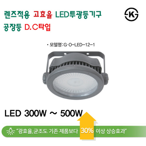 지오라이팅 국산 ks led 원형 공장등 서치라이트 투광등 투광기 d.c 타입 300w 400w 500w