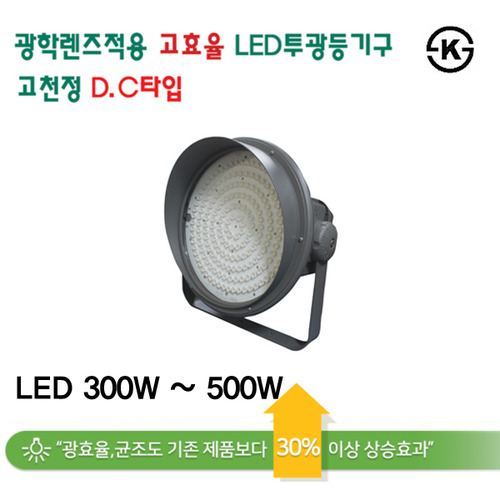 지오라이팅 국산 ks led 원형 공장등 서치라이트 투광등 투광기 d.c 타입 300w 400w 500w