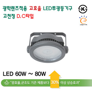 지오라이팅 국산 ks led 원형 공장등 투광등 투광기 d.c 타입 60w 80w 